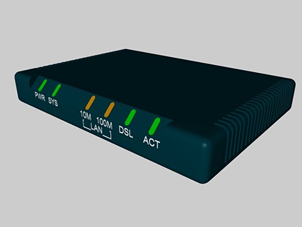 3d modem dsl router model - modem.c4d by Doolodes